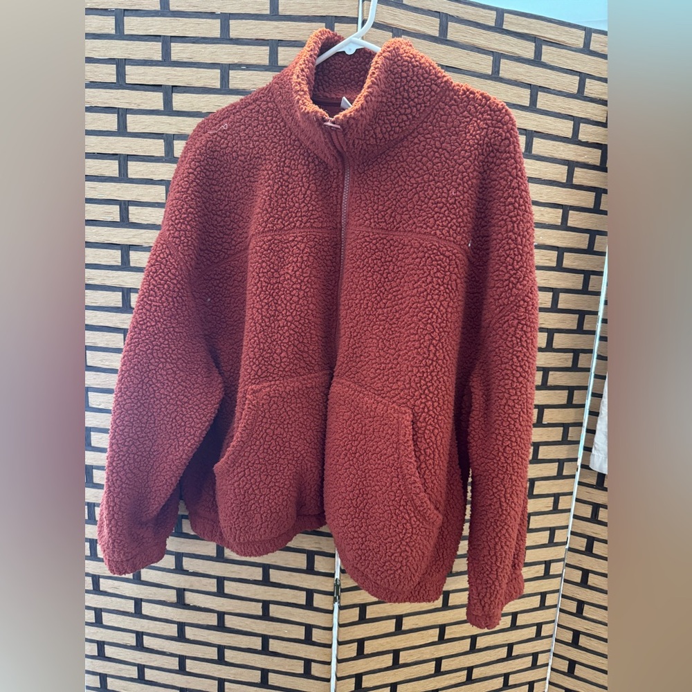 Lightweight Old Navy Rust Teddy Bear Coat
